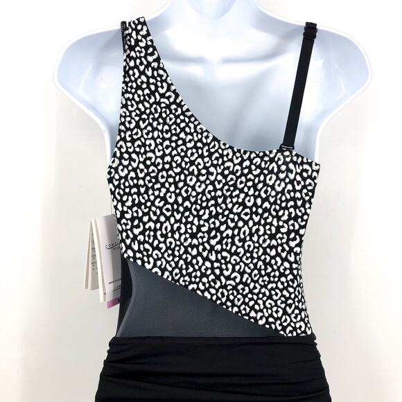 CONTOURS COCO REEF Suraya One-Piece Swimsuit Size 8 32C Black White Cheetah NWT - Picture 5 of 14